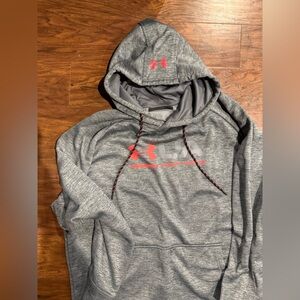 Under Armour Heather Gray Hoodie with Red Accents